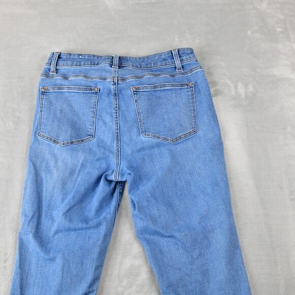 Talbots Jeans Womens 8P (28x26) Straight Leg Raw Hem Blue Denim - Picture 6 of 9